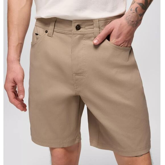 Prana Stretch Zion 5 Pocket Short Men's 36 Sandbar 8" Inseam Standard Fit Chino - Picture 1 of 10